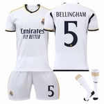 23-24 Bellingham 5 Real Madrid tröja ny säsong senaste fotbollströjor för vuxna för barn T Adult XS（160-165cm）