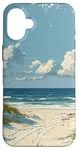 Coque pour iPhone 16 Plus Plage de sable avec dunes - Graphique vintage