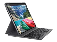 Logitech Slim Folio Pro - Clavier et étui - rétroéclairé - sans fil - Bluetooth - QWERTY - R.-U. - pour Apple 11-inch iPad Pro (1ère génération)