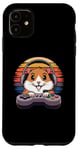 Coque pour iPhone 11 Gamer Hamster Jeu vidéo de style rétro pour enfants et adolescents