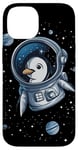 iPhone 14 Cute Penguin Astronaut in Space Adventure Apparel Case