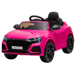 HOMCOM Voiture électrique Enfants sous Licence Audi RS Q8, Voiture à Batterie 6 V, véhicule électrique avec télécommande, MP3, USB, Musique, Bluetooth, pour Enfants de 3-5 Ans, Rose