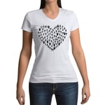 T-Shirt Femme Col V Coeur Yoga Asanas Meditation Bien Etre