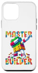 Coque pour iPhone 12 mini Master Builder Dabbing Blocks Bricks Building Kids Boys Fun