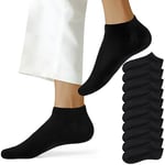 NUOZA Chaussette Homme (Lot de 10) Chaussettes Femme Sport Coton Sockettes Socquette Homme Courtes Basses Respirantes,Noir,47-50