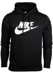 New Mens Nike Club Hoodie Po BP GX Mens Sportswear Hoody Sweatshirt Black XL