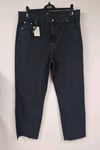 River Island High Waist Jeans Size 18L Straight Leg Black Ankle NEW Blair 