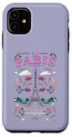 Coque pour iPhone 11 Paris Tour Eiffel Floral French Retro Cute Y2K Graphic