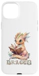 Coque pour iPhone 15 Plus Bébé dragon mignon à lire | Fantasy | Jeu de rôle | Dragon