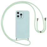 Vauki Coque pour iPhone 14 Pro avec Cordon, Etui avec Collier - Tour de Cou Lanière en Corde - Silicone Housse avec Réglable Chaine pour iPhone 14Pro, Bandouliere - Bleu