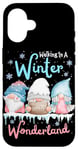 iPhone 16 Walking In A Winter Wonderland Three Gnome Funny Christmas Case