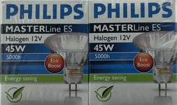 2x Philips Master Line ES ECO Boost 12V 45W Dichroic 45 W = 65/75 Watt 24º AB15