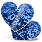 2 x Heart Stickers 15 cm - Blue Number Art Maths Physics #12331