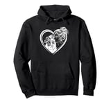 Saint Bernard Mom Dog Art Valentine's Day Heart Pullover Hoodie