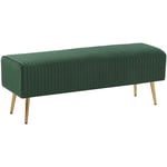 Banquette d'Intérieur Glamour Pieds en Métal Dorés en Velours Vert Paterson