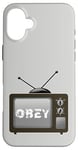 Coque pour iPhone 16 Plus Obey Écran de télévision média de masse Contrôle psychologique