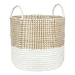 Scheurich Jonc de mer 27 - Jardinière en osier avec poignées en jonc de mer - Couleur : blanc naturel - Diamètre : 27 cm - Hauteur : 23,5 cm - Volume : 13,1 l