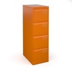 Bisley steel 4 drawer public sector contract filing cabinet 1321mm high - orange (Made-to-order 4 - 6 week lead time)