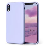 OIIAEE Coque iPhone XR, Coque en Liquide Silicone Conçue pour iPhone XR, Étui de Protection Antichoc Ultra Mince avec Doublure Douce en Microfibre Anti-Rayures, 6.1 Pouces,Clou de Girofle Violet