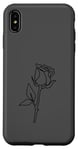 Coque pour iPhone XS Max Rose noire abstraite dessin minimaliste Line Art