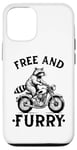 Coque pour iPhone 13 Free And Furry Racoon Moto Rider Biker Raton laveur