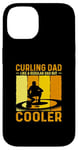 Coque pour iPhone 14 Amateur de curling Cadeaux de sports d’hiver de curling papa