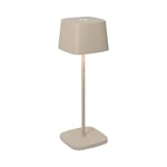 Zafferano, Lampe Ofelia, Lampe de Table Rechargeable et Sans Fil avec Contrôle Tactile, Utilisable également comme Lampe d'Extérieur, Dimmer 2200-3000 K, Hauteur 29 cm, Couleur Sable