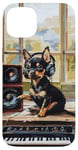 Coque pour iPhone 13 MinPin Miniature Pinscher Mélomane Peinture Chien