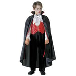 W WIDMANN MILANO Party Fashion - Costume enfant vampire, chemise avec pantalon, gilet, nœud papillon, cape, suceur de sang, Dracula, Fête à thème, Carnaval, Halloween