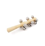 Children Wooden Stick 13 Jingle Bell Wood Hand Shake Bell Instrument Rattles Toy