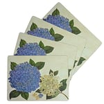 Benson Mills Lot de 4 Sets de Table en liège épais, faciles à Nettoyer, pour Table de Cuisine et de Salle à Manger (rectangulaires, 30,5 x 40,6 cm, Motif Hortensia)