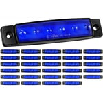 30 PièCes LED Marine Boat Lights 12V 6 LED Marine Lights Deck Transom Cockpit Navigation Lighting (Bleu)