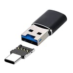 Cablecc Lecteur de cartes USB 3.0 vers Micro SD SDXC TF avec adaptateur Micro Type-C USB-C OTG pour tablette/téléphone portable.