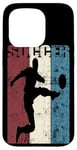 Coque pour iPhone 15 Pro Ballon de football vintage effet vieilli