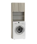 COMO - Meuble pour machine à laver 64x183x30 - Rangement buanderie/lave linge/salle de bain avec placard/étagères