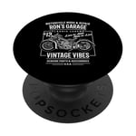 Ron's Garage Motif moto vintage pour le nom Ron PopSockets PopGrip Adhésif