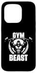 Coque pour iPhone 15 Pro Gym Beast Gorilla Haltérophilie Citation Gym Fitness