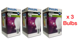 Philips E27 classic LED bulbs 7w (60w), 806lm, 3000K warm white (1 x 3 pack)