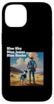 Coque pour iPhone 14 Blue Heeler Chien de bétail Bleu Ciel Jeans Bleu Heeler