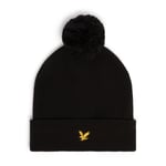 L&S Mössa Golf Plain Bobble Beanie: Jet Black (Z865)