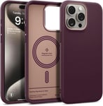 Nano Pop Mag Pour Iphone 15 Pro Max Coque [Magnétique] [Military Grade Drop Protection] Avec Des Motifs De Prise Latérale Coque Iphone 15 Pro Max - Burgundy Bean