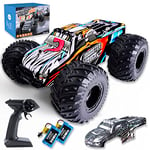 KINSAM Voiture télécommandée,20km/h Voiture Telecommandé Tout Terrain avec 2 Piles 60 Min D'autonomie,2.4GHz Voiture RC Fille Garçon,1:20 Monster Truck,Jeux Exterieur Enfant 6 À 14 Ans