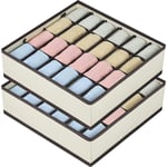 Csparkv - Beige)Lot de 2 Organisateur de Tiroir Pliable Non-tissé pour sous-vètements, Soutien-Gorges, Chaussettes Boîte de Rangement à Compartiment