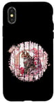 Coque pour iPhone X/XS Fleur de cerisier Chat Guerrier Fleur de samouraï