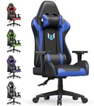 Fauteuil Gamer Ergonomique - Rattantree Siège Gamer Avec Appui-Tête Et Oreiller Lombaires - Inclinable 90 °-155 ° - Noir Et Bleu