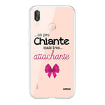 Evetane - Coque Silicone Compatible Huawei P20 Lite - Protection Souple, Ultra Résistante - Fine et Transparente - Coque Arrière - Un Peu Chiante Tres attachante