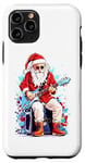 Coque pour iPhone 11 Pro Guitare de Noël Père Noël Krampus