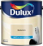 Dulux Smooth Creamy Emulsion Matt Paint Buttermilk 2.5L Walls and Ceiling