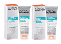 2 x L'OREAL MEN EXPERT HYDRA SENSITIVE ALL IN ONE MOISTURISER FACE CREAM 75ml