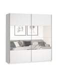 Armoire design 220cm. 2 portes avec miroirs modulables. Couleur blanc mat. Collection EOS